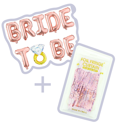 Globo Bride to Be + Cortina Metalizada