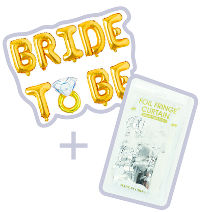 Globo Bride to Be + Cortina Metalizada